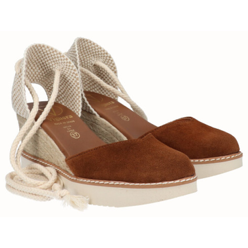 Viguera Alpargata Cuña Media Eva Cordón Cuero