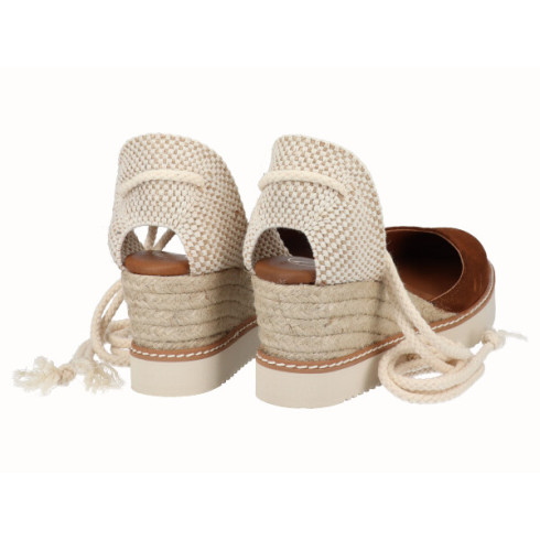 Viguera Alpargata Cuña Media Eva Cordón Cuero