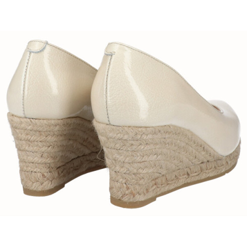 Viguera Alpargata Cuña Media Yute Charol Beig