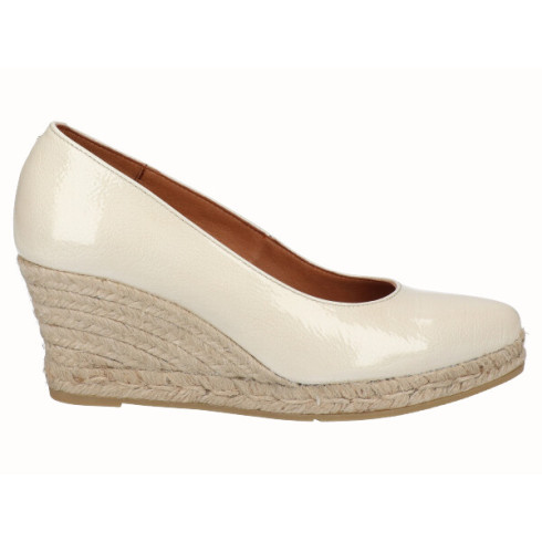 Viguera Alpargata Cuña Media Yute Charol Beig