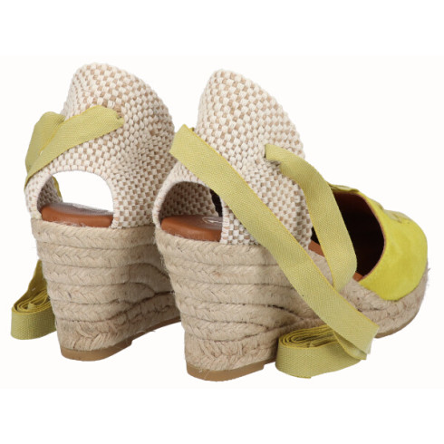 Viguera Alpargata Cuña Media Yute Cintas Amarillo