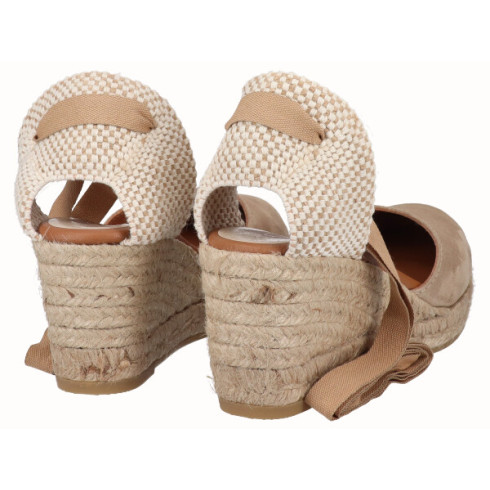 Viguera Alpargata Cuña Media Yute Cintas Beig