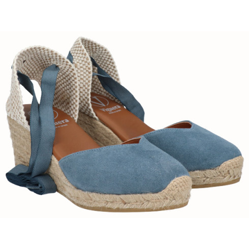 Viguera Alpargata Cuña Media Yute Cintas Jeans