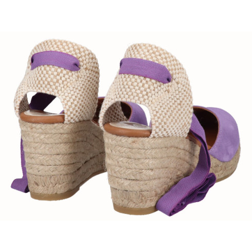 Viguera Alpargata Cuña Media Yute Cintas Lila
