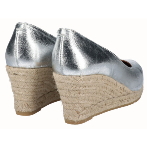 Viguera Alpargata Cuña Media Yute Plata