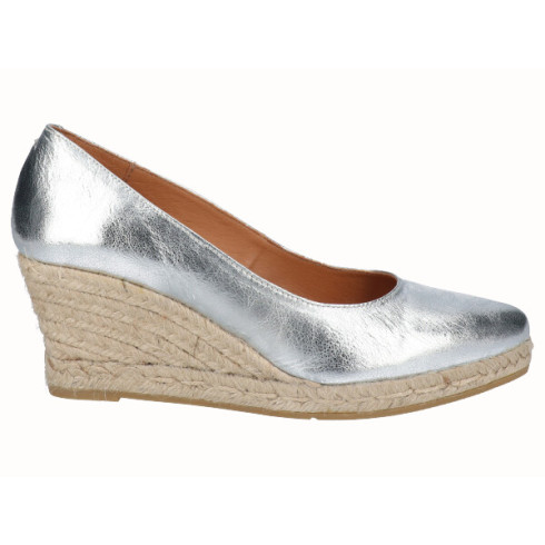 viguera Alpargata Cuña Media Yute Plata