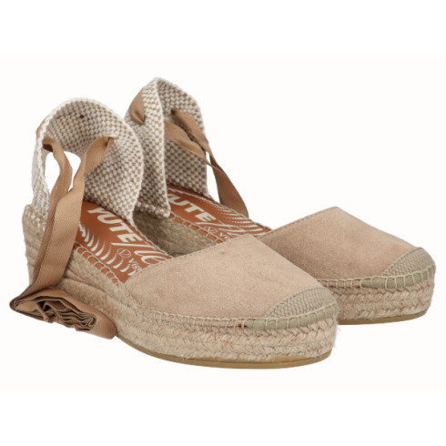 Viguera Alpargata Cuña Media YuteFlex Cintas Beig
