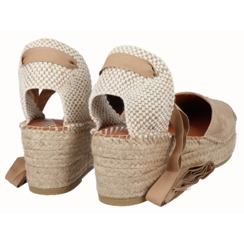 Viguera Alpargata Cuña Media YuteFlex Cintas Beig