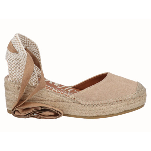 Viguera Alpargata Cuña Media YuteFlex Cintas Beig