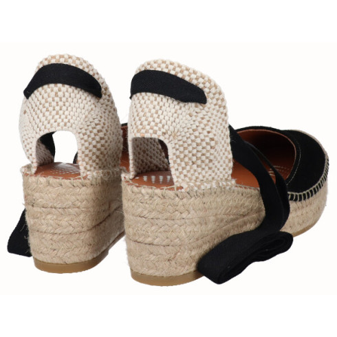 Viguera Alpargata Cuña Media YuteFlex Cintas Negro