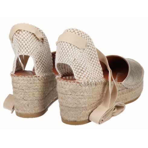 Viguera Alpargata Cuña Media YuteFlex Cintas Oro