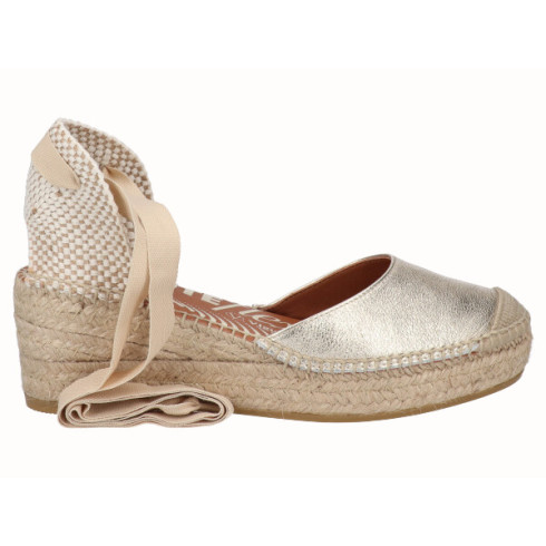viguera Alpargata Cuña Media YuteFlex Cintas Oro