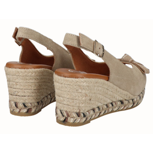 Viguera Alpargata Peep Toes Cuña Media Beig