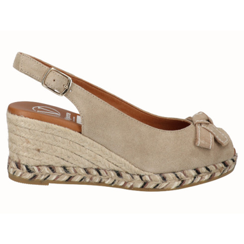 viguera Alpargata Peep Toes Cuña Media Beig