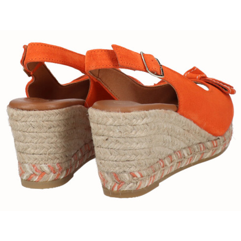 Viguera Alpargata Peep Toes Cuña Media Naranja