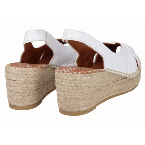 Viguera Alpargata Peep Toes Cuña YuteFlex Blanco