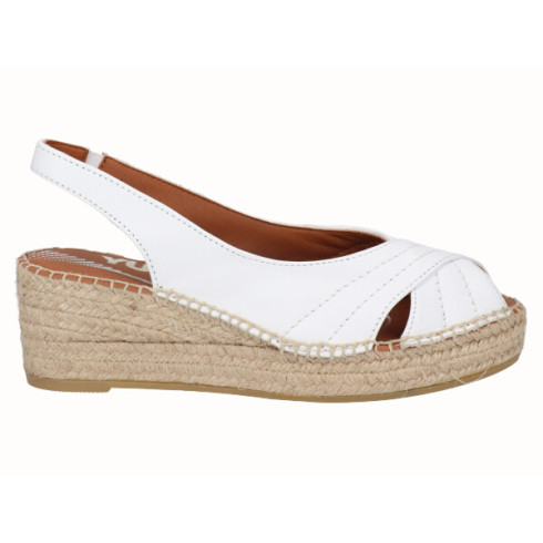 viguera Alpargata Peep Toes Cuña YuteFlex Blanco