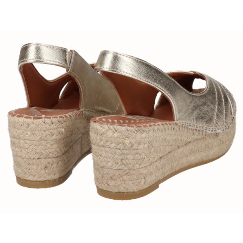 Viguera Alpargata Peep Toes Cuña YuteFlex Oro