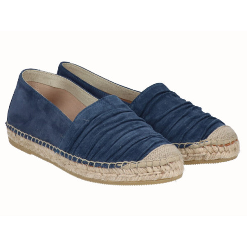 Viguera Alpargata Plana Cásica Yute Piel Azul