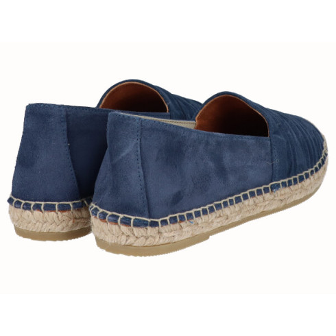 Viguera Alpargata Plana Cásica Yute Piel Azul