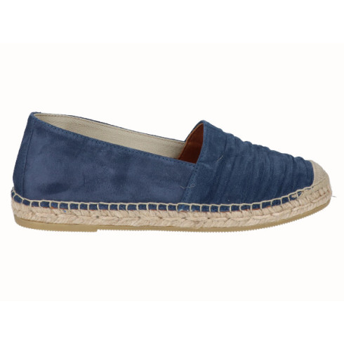 Viguera Alpargata Plana Cásica Yute Piel Azul