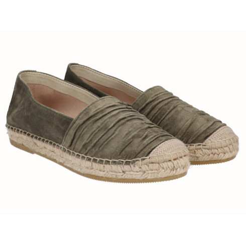 Viguera Alpargata Plana Cásica Yute Piel Kaki