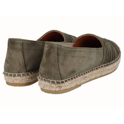 Viguera Alpargata Plana Cásica Yute Piel Kaki