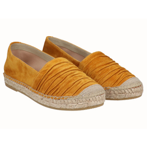 Viguera Alpargata Plana Cásica Yute Piel Mostaza