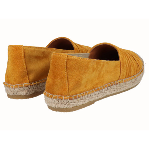 Viguera Alpargata Plana Cásica Yute Piel Mostaza