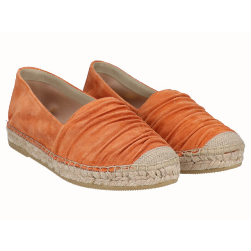 Viguera Alpargata Plana Cásica Yute Piel Naranja
