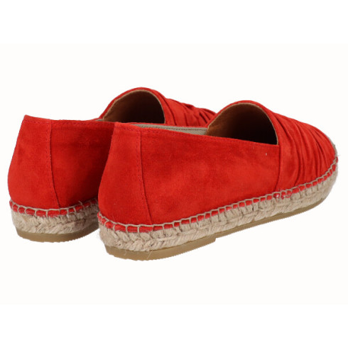 Viguera Alpargata Plana Cásica Yute Piel Rojo