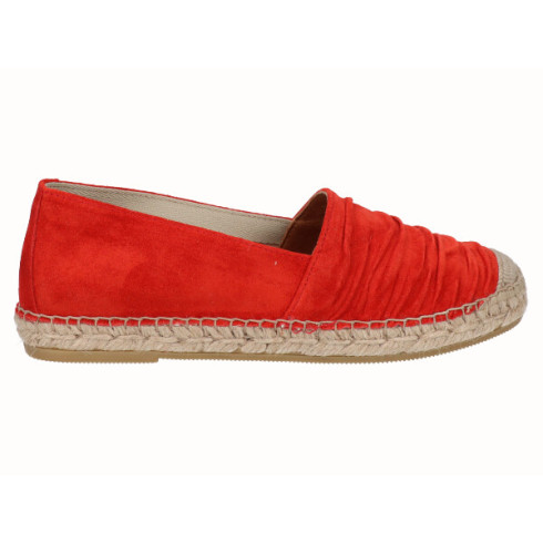 viguera Alpargata Plana Cásica Yute Piel Rojo