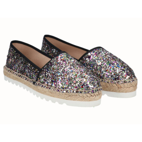Viguera Alpargata Plana Con Eva Glitter Multi