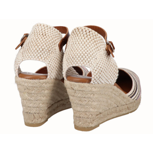 Viguera Alpargata Valencia Cuña Media Rayas Arena