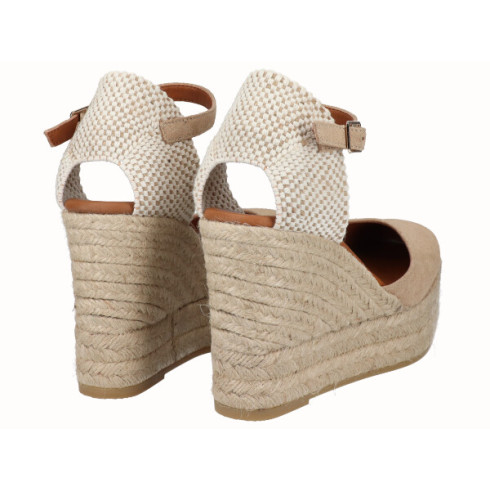 Viguera Alpargata Valenciana Cuña Alta Yute Beig