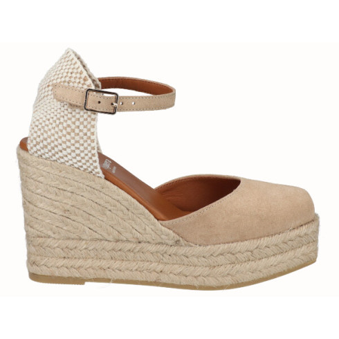 Viguera Alpargata Valenciana Cuña Alta Yute Beig