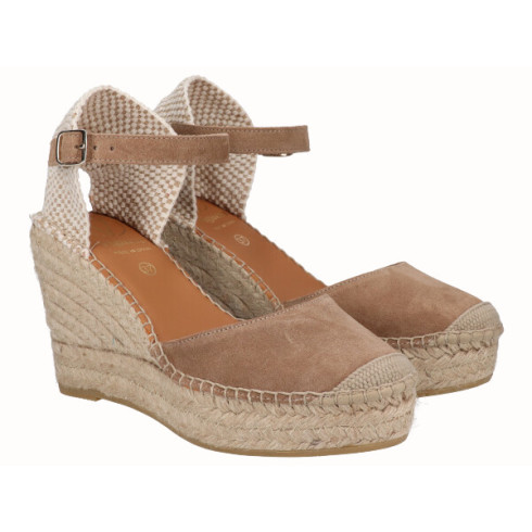 Viguera Alpargata Valenciana Cuña Alta Yute Beig