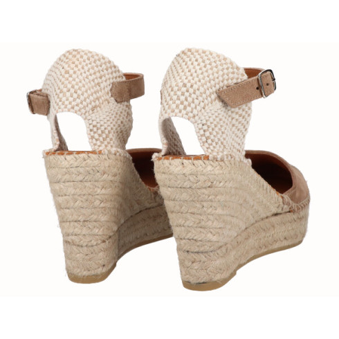 Viguera Alpargata Valenciana Cuña Alta Yute Beig