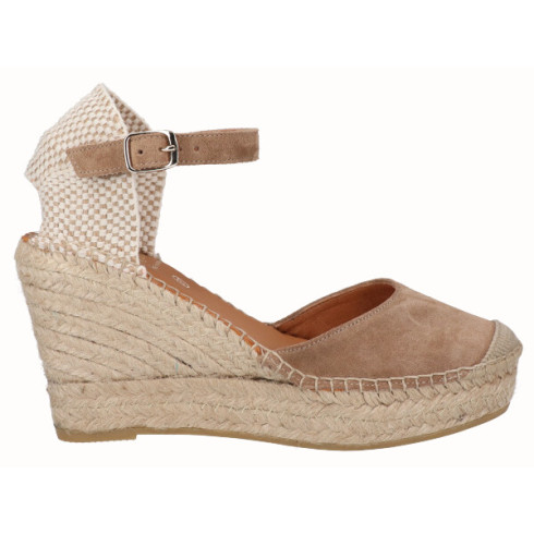 Viguera Alpargata Valenciana Cuña Alta Yute Beig