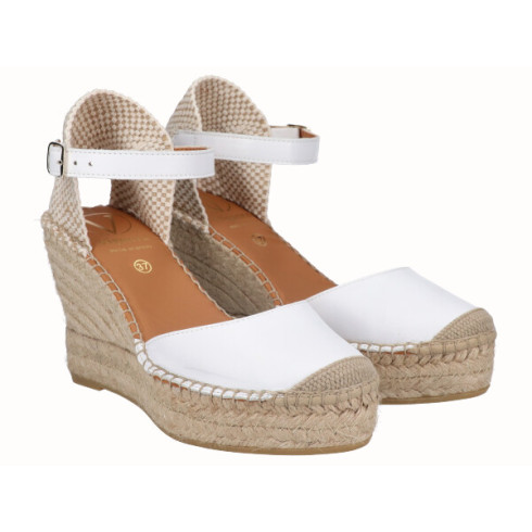 Viguera Alpargata Valenciana Cuña Alta Yute Blanco