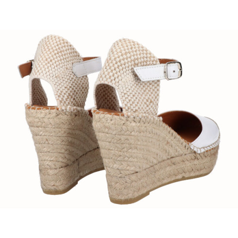Viguera Alpargata Valenciana Cuña Alta Yute Blanco