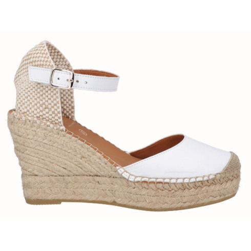 Viguera Alpargata Valenciana Cuña Alta Yute Blanco