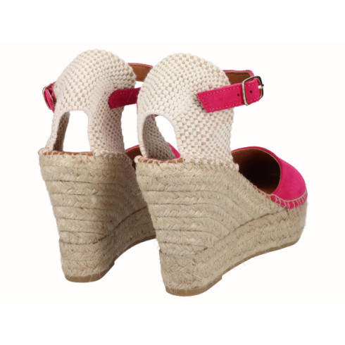 Viguera Alpargata Valenciana Cuña Alta Yute Fuxia