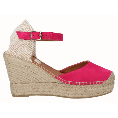 Viguera Alpargata Valenciana Cuña Alta Yute Fuxia