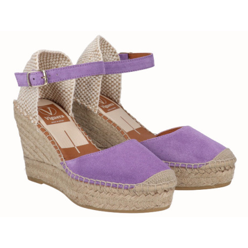 Viguera Alpargata Valenciana Cuña Alta Yute Lila