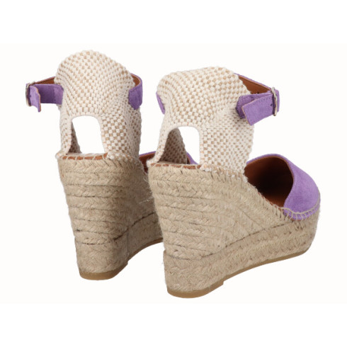 Viguera Alpargata Valenciana Cuña Alta Yute Lila