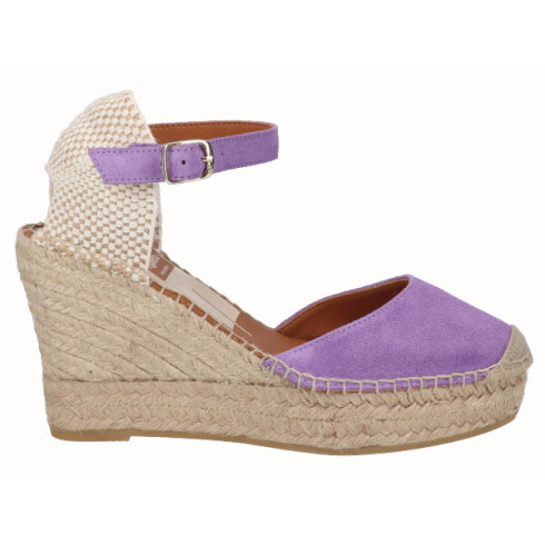 Viguera Alpargata Valenciana Cuña Alta Yute Lila