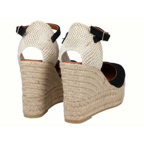 Viguera Alpargata Valenciana Cuña Alta Yute Negro