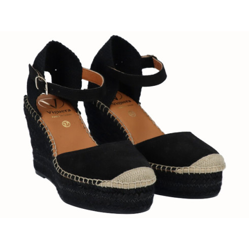 Viguera Alpargata Valenciana Cuña Alta Yute Negro