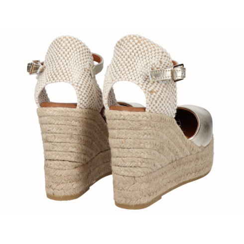 Viguera Alpargata Valenciana Cuña Alta Yute Oro